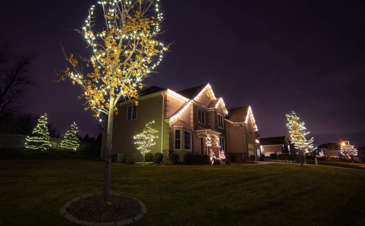 Eagan Home Decorated by Rainbow Holiday Design