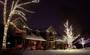 Fully custom holiday lighting design on a home in the Twin Cities